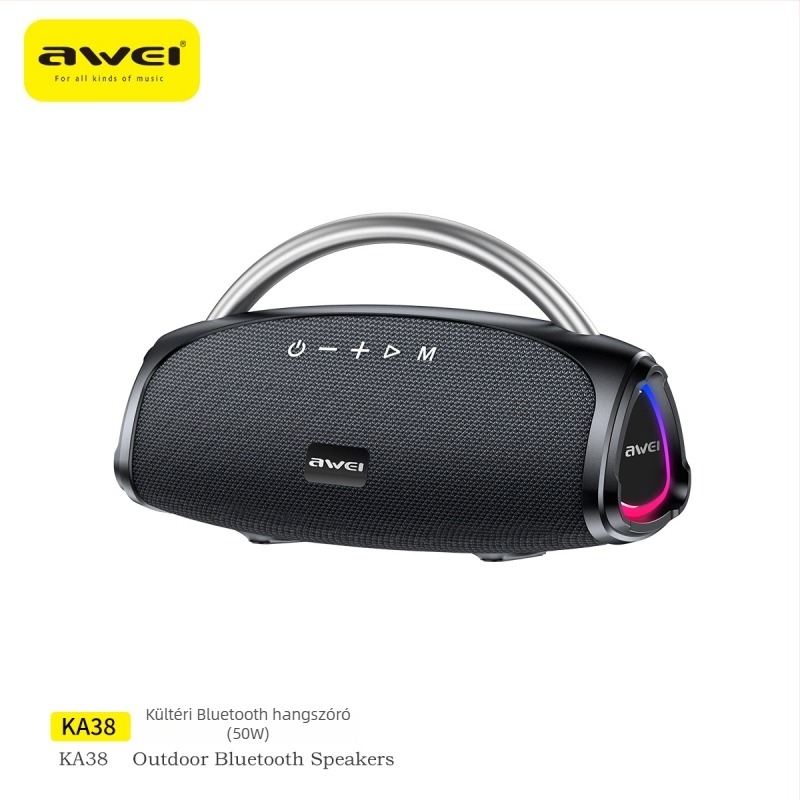 Awei KA39 Bluetooth hangszóró USB/TF kártya és 3,5 mm-es kábeles lejátszással, 2 hangszóró, 5W kimenet, Bluetooth 5.3, beépített 6000mAh akkumulátor