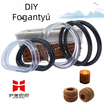 Akril fogantyú kör D-gyűrű és félkör alakú táskafogantyú DIY kiegészítő, vízálló, friss és édes stílus