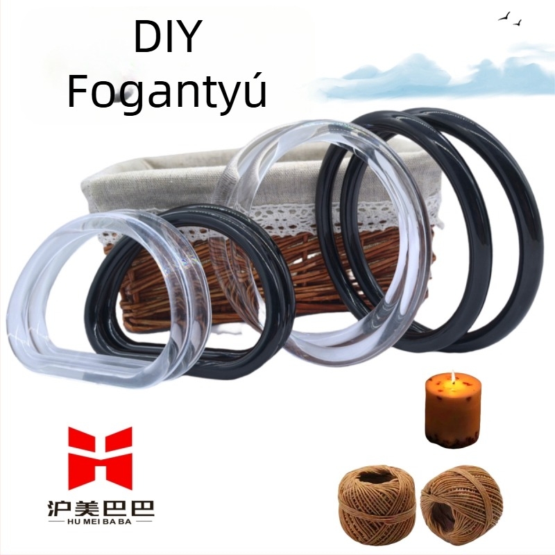 Akril fogantyú kör D-gyűrű és félkör alakú táskafogantyú DIY kiegészítő, vízálló, friss és édes stílus