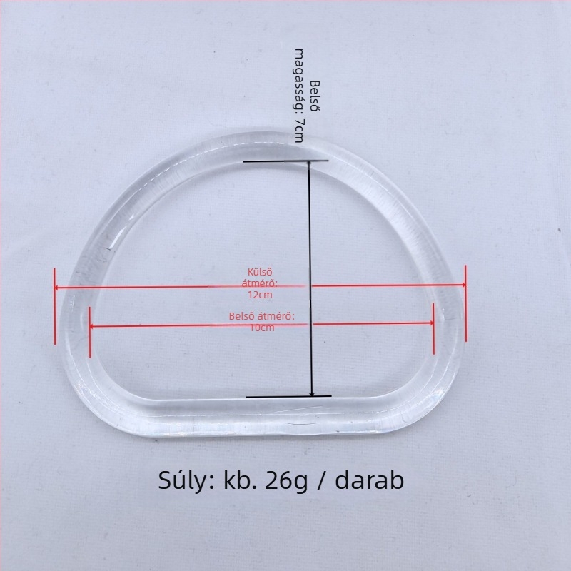 Akril fogantyú kör D-gyűrű és félkör alakú táskafogantyú DIY kiegészítő, vízálló, friss és édes stílus