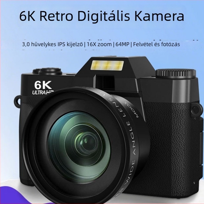 Tükör nélküli digitális kamera – CMOS szenzor, 6400 aktív pixelek, 1080p videó, elektronikus képstabilizálás, éjszakai fotózás