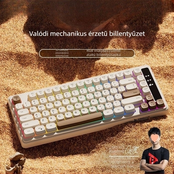 Vezetékes mechanikus billentyűzet, 98+ billentyű, zöld kapcsolók, RGB háttérvilágítás, univerzális kompatibilitás