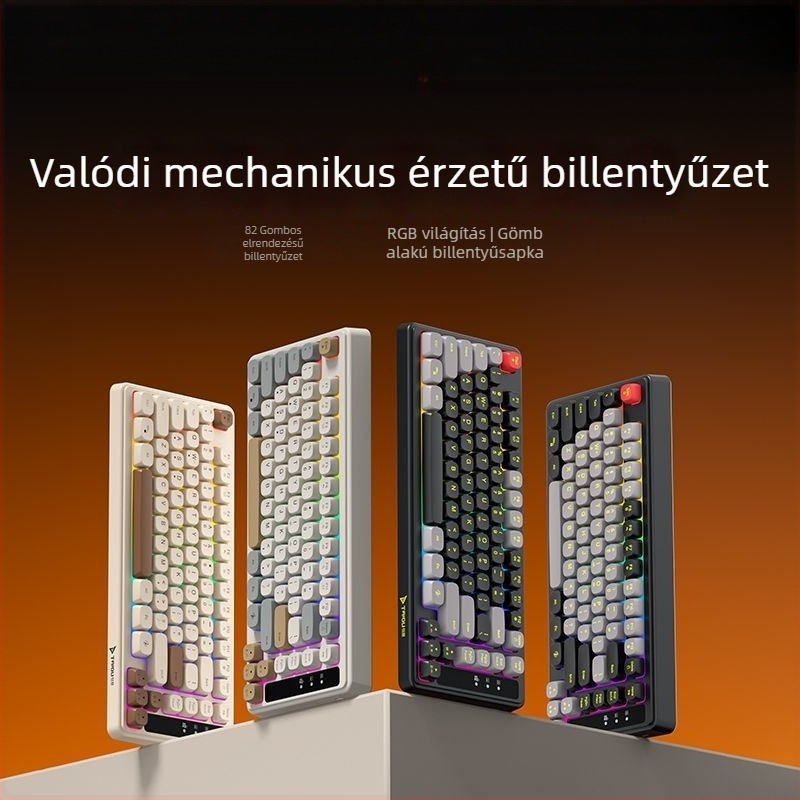 Vezetékes mechanikus billentyűzet, 98+ billentyű, zöld kapcsolók, RGB háttérvilágítás, univerzális kompatibilitás
