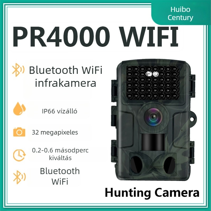 PR4000WiFi Infrared éjjellátó kamera Bluetooth-kapcsolattal, kültéri vadkamera