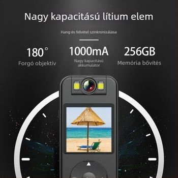 CS09 4K vezeték nélküli hordozható kamera sport és rendvédelmi felhasználásra éjjellátással, microSD és WiFi