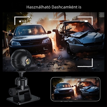Vezeték nélküli otthoni megfigyelő kamera, kerek alak, HD videó, infravörös éjszakai látás, TF-kártya tárhely