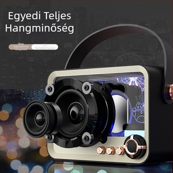 Hordozható Bluetooth hangfal beépített hangulatvilággal, 5W kimenet, BT 5.2, 100 Hz–20 kHz, SNR ≥85 dB, beépített 1200–2000 mAh akkumulátor