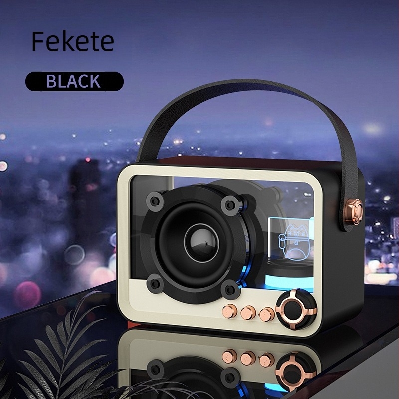 Hordozható Bluetooth hangfal beépített hangulatvilággal, 5W kimenet, BT 5.2, 100 Hz–20 kHz, SNR ≥85 dB, beépített 1200–2000 mAh akkumulátor
