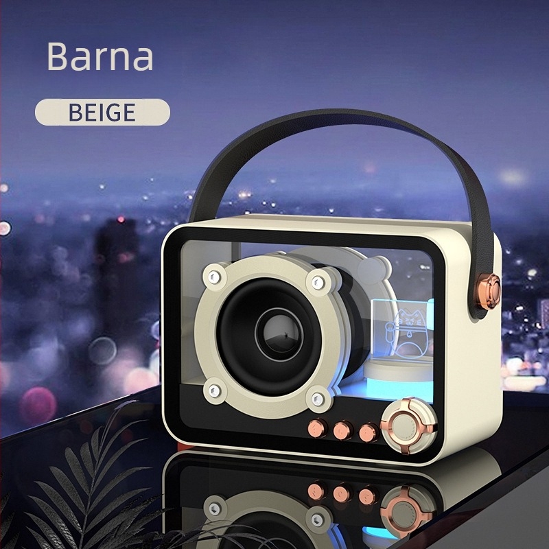 Hordozható Bluetooth hangfal beépített hangulatvilággal, 5W kimenet, BT 5.2, 100 Hz–20 kHz, SNR ≥85 dB, beépített 1200–2000 mAh akkumulátor