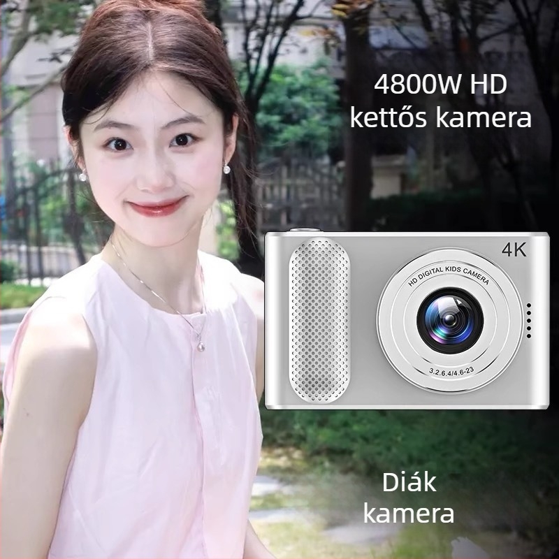 Diák digitális kamera CMOS-szenzorral, 8x optikai zoom, 2,4 hüvelykes HD kijelző, kompakt gyerekkamera
