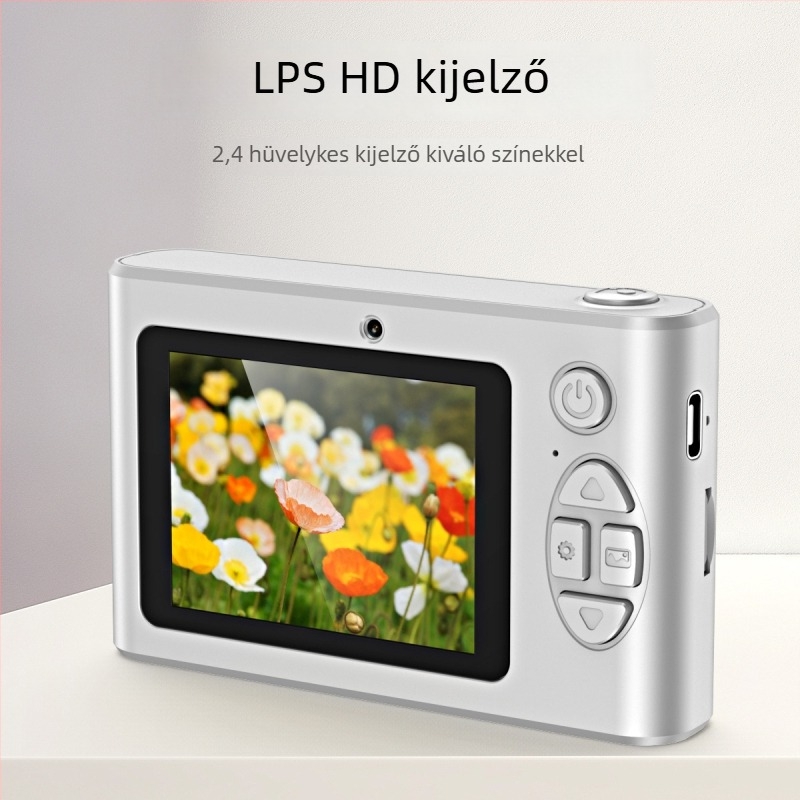 Diák digitális kamera CMOS-szenzorral, 8x optikai zoom, 2,4 hüvelykes HD kijelző, kompakt gyerekkamera