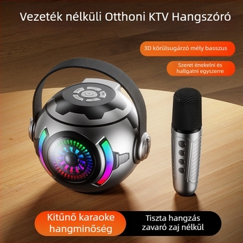 Bluetooth hangszóró mélynyomóval és LED-fényekkel – Mini hordozható kültéri hangrendszer (5W, Bluetooth 5.3, 100Hz-20kHz, SNR ≥85dB, 10 m hatótáv)