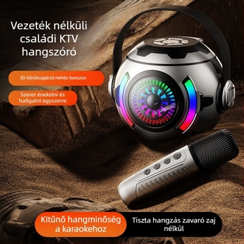 Bluetooth hangszóró mélynyomóval és LED-fényekkel – Mini hordozható kültéri hangrendszer (5W, Bluetooth 5.3, 100Hz-20kHz, SNR ≥85dB, 10 m hatótáv)