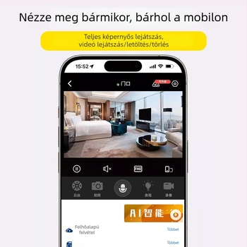 Vezeték nélküli éjszakai megfigyelő kamera Wi-Fi-vel, felbontás 2304x1296P, 3CMOS szenzor, 1.5-inch LCD