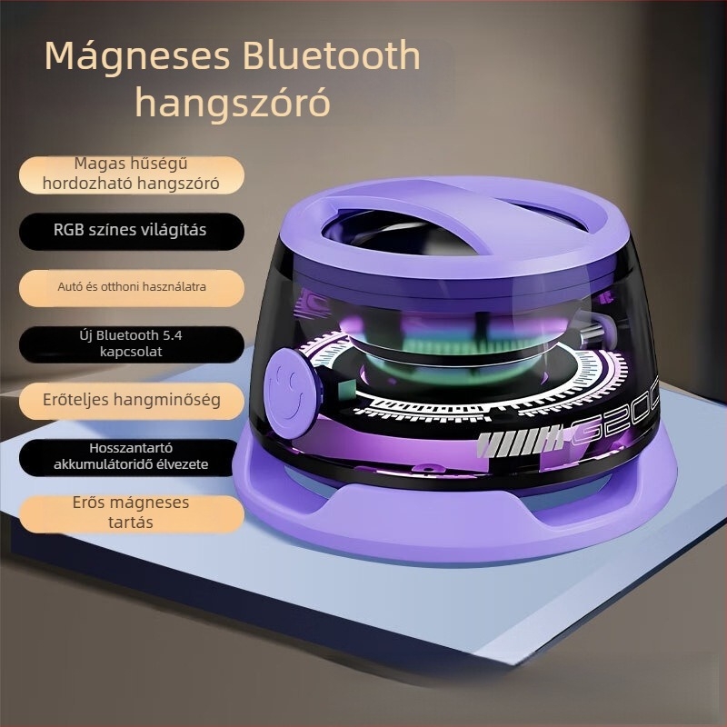 G200 hordozható mini Bluetooth hangszóró szubwooferrel, Bluetooth kapcsolat, 60 Hz–15 kHz, SNR ≥70 dB, IPX5, beépített akkumulátor 800–1000 mAh