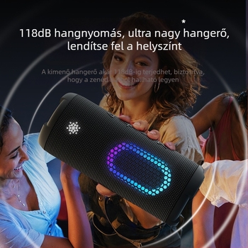 Wanyinba M9 Bluetooth hangszóró – IPX7 vízálló, 40W kimenet, beépített 6000mAh akkumulátor, Bluetooth 5.3, 4 hangszóró