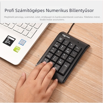 Patriot W909 vezetékes numerikus billentyűzet, 19 gomb, notebook és irodai használatra
