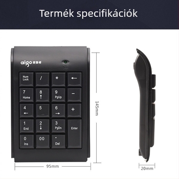 Patriot W909 vezetékes numerikus billentyűzet, 19 gomb, notebook és irodai használatra