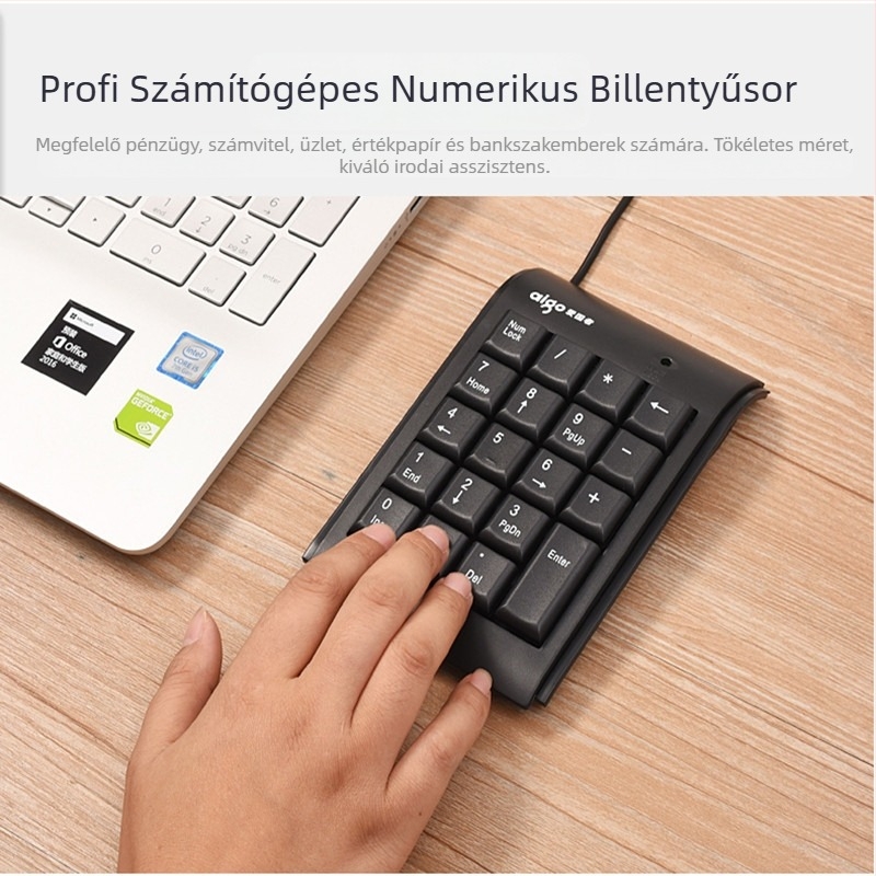 Patriot W909 vezetékes numerikus billentyűzet, 19 gomb, notebook és irodai használatra