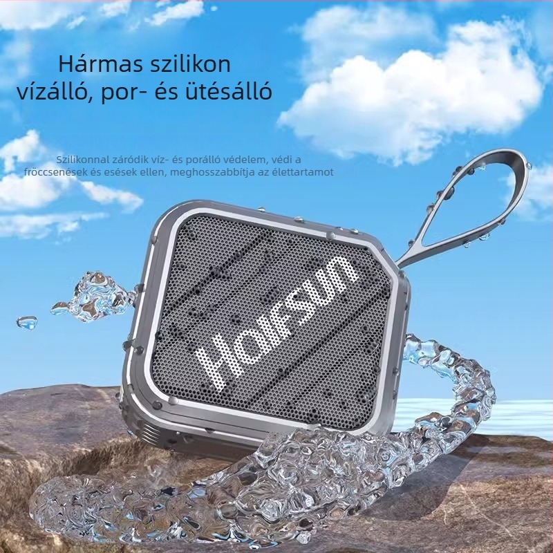 Hordozható Bluetooth hangszóró kültéri használatra IPX7, Bluetooth 5.3, 5W, 8 órás lejátszás, MP3/USB támogatás