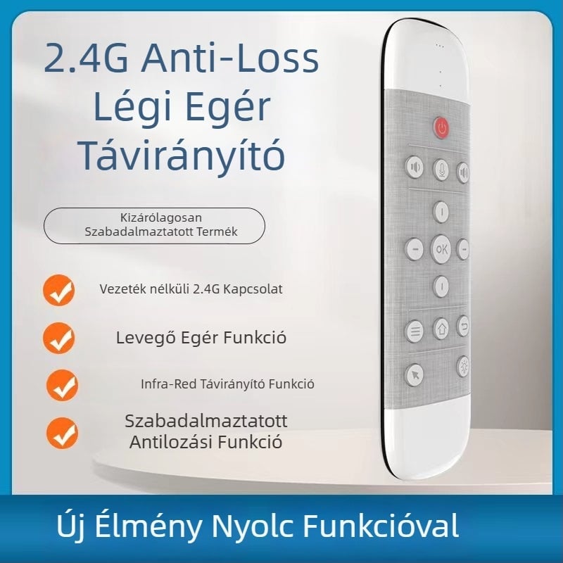 Air Mouse Q40 Vezeték nélküli 2.4G hangvezérléssel, kétoldalas billentyűzet, infravörös érintőpad és háttérvilágítású távirányító