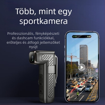 Fejre szerelhető sportkamera Wi-Fi-vel, CMOS szenzorral, 1080p felbontással, dupla stabilizációval, MicroSD tárhellyel