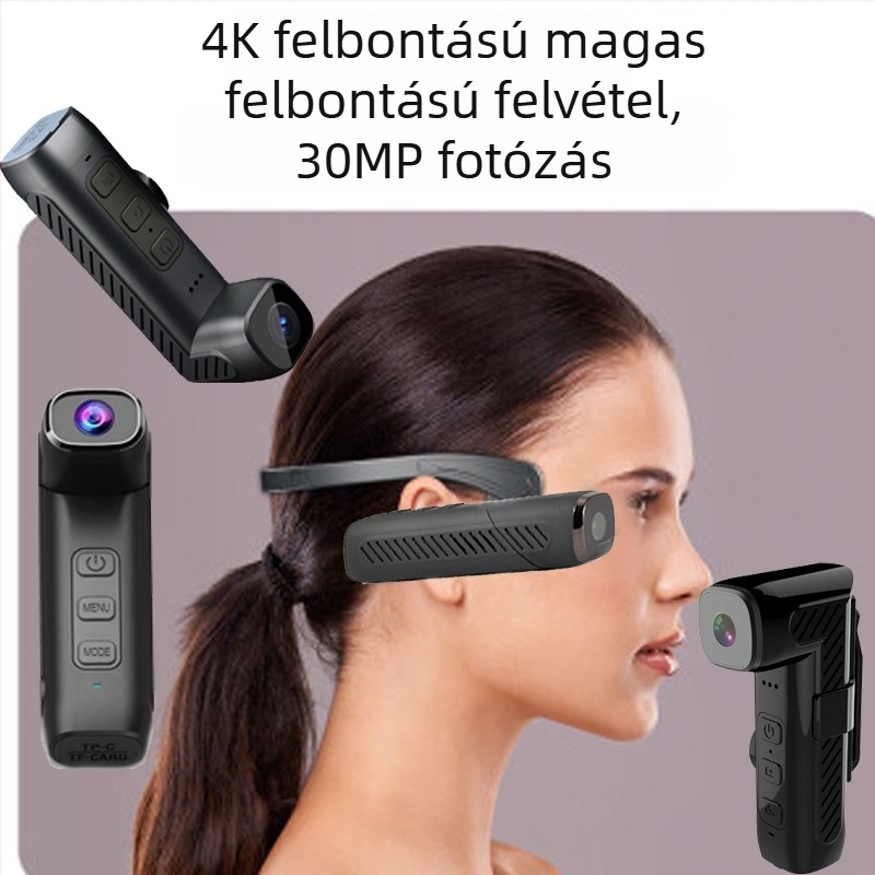 Fejre szerelhető sportkamera Wi-Fi-vel, CMOS szenzorral, 1080p felbontással, dupla stabilizációval, MicroSD tárhellyel