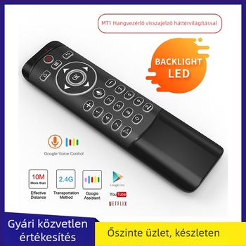 MT1 2.4G vezeték nélküli repülő egér mini billentyűzettel és hangalapú távirányítóval Android set-top boxhoz
