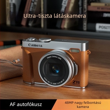 Kétkamerás CCD digitális fényképezőgép diákoknak, tükör nélküli kampusz vlog-felvételéhez, 16x optikai zoom és töltőfény