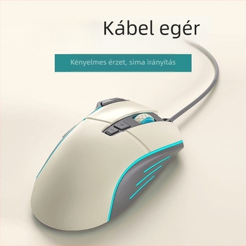 Vezetékes e-sport gaming egér 8 gombos, LED világítással, DPI négy szinttel PC-hez és laptophoz