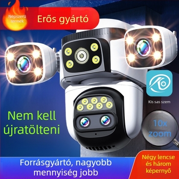Kültéri PTZ megfigyelő kamera éjszakai látással, Ultra HD, 4G, 360° vezeték nélküli, otthoni használatra