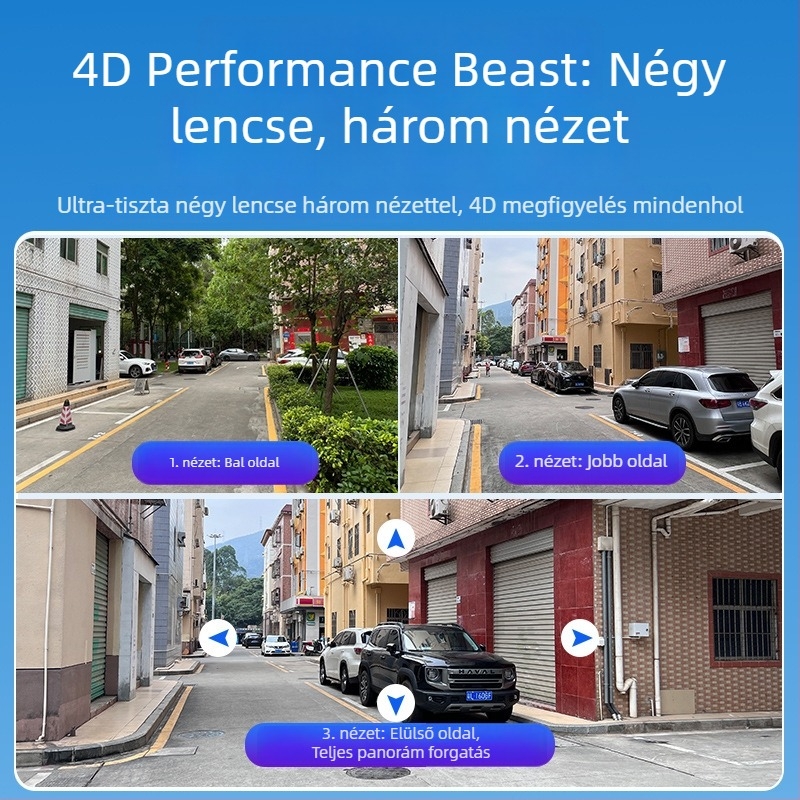 Kültéri PTZ megfigyelő kamera éjszakai látással, Ultra HD, 4G, 360° vezeték nélküli, otthoni használatra