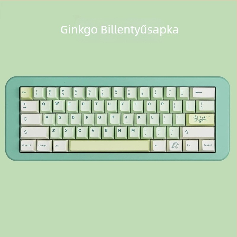 Ginkgo téma PBT Sublimált billentyűfedők Wooting Made68 numerikus billentyűzethez (Shaftless, Háttérvilágítás nélkül)