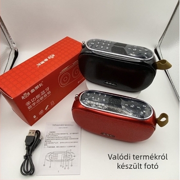 Kültéri hordozható vezeték nélküli Bluetooth hangszóró kártyahellyel, rádióval, mély basszussal, kompakt hangszóróval és MP3-lejátszóval időseknek