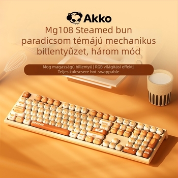 AKKO Mantou Paradise mechanikus billentyűzet PBT szublimációs billentyűkkel, három módban vezeték nélküli, RGB háttérvilágítás, 98+ gomb