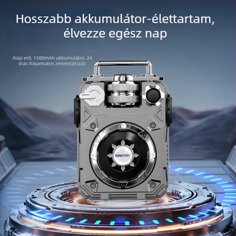 TF-kártya slotos Bluetooth hangszóró, BT 5.3, 10W, 100 Hz-20 kHz, beépített 1200-2000 mAh akkumulátor