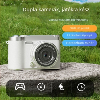 HD felbontású, kétkamerás selfie kamera CCD-vel, retro digitális kamera egyetemistáknak