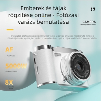 HD felbontású, kétkamerás selfie kamera CCD-vel, retro digitális kamera egyetemistáknak