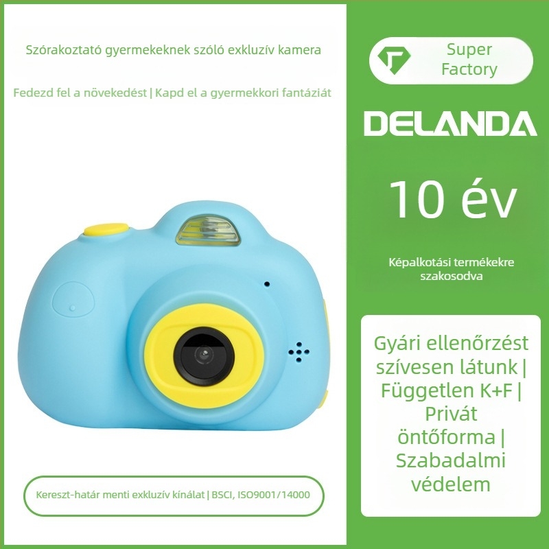 Gyerekeknek szóló mini HD digitális kamera – hordozható zsebkamera diákoknak, ajándék fiúknak és lányoknak