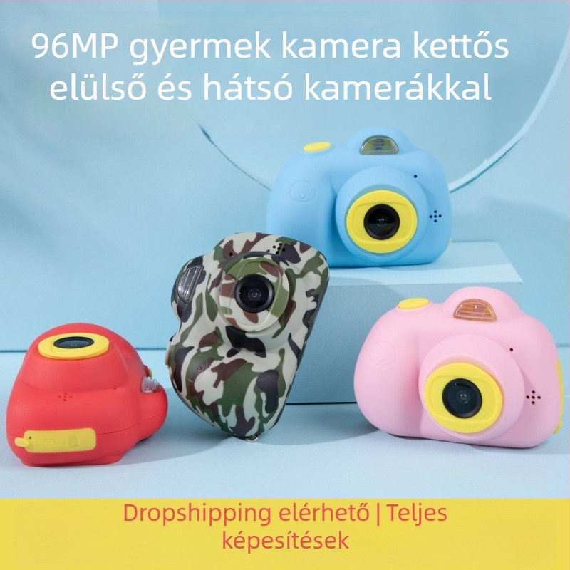 Gyerekeknek szóló mini HD digitális kamera – hordozható zsebkamera diákoknak, ajándék fiúknak és lányoknak