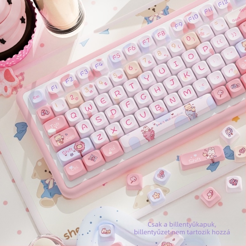 Keycap készlet mechanikus billentyűzethez, ötoldali szublimáció, PBT anyag, 112/120 billentyű, testreszabható, kompatibil a legtöbb mechanikus billentyűzettel
