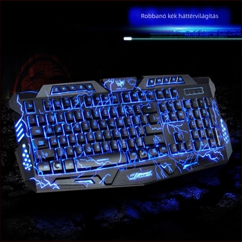 Vezetékes gamer billentyűzet, 104 gomb, vörös tengelyű kapcsolók, több színű háttérvilágítás