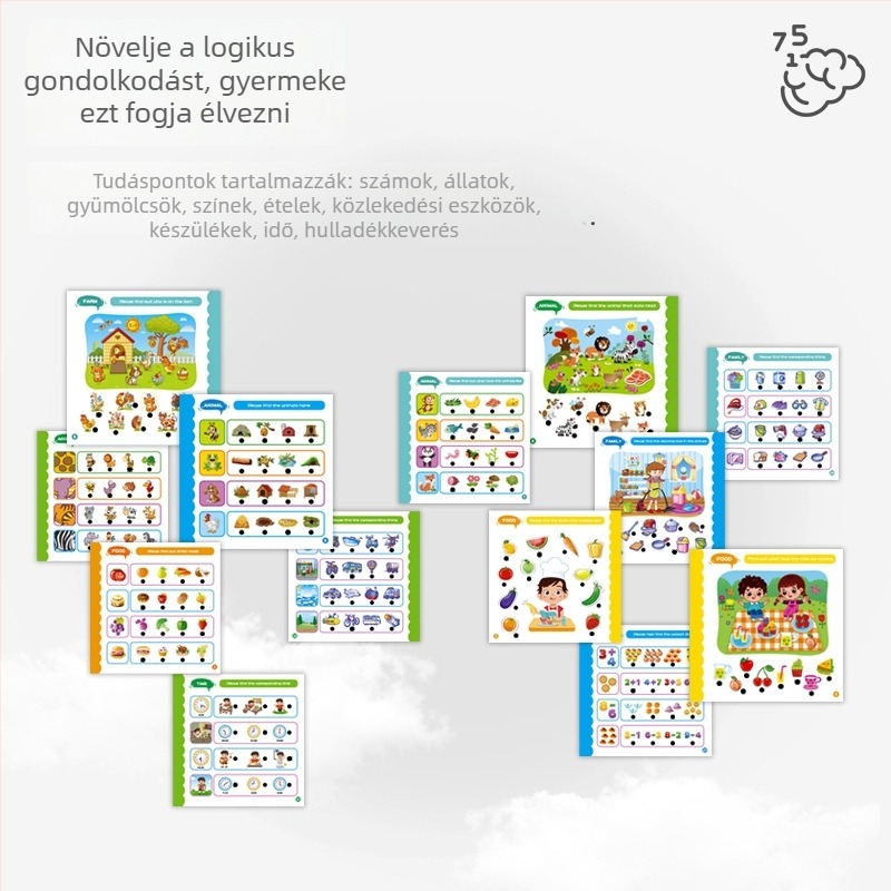 Pont-olvasó toll a korai oktatáshoz, könyv-kártya olvasóval, interaktív hang- és érintésfunkcióval, 4–6 éves gyerekeknek