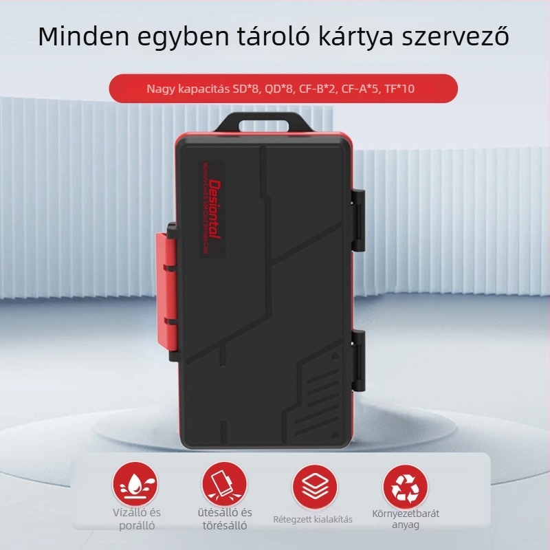 Dishengte e9 Memóriakártya tároló doboz kamera és számítógéphez (Márka: Dishengte; Modell: e9; Származás: Guangdong)
