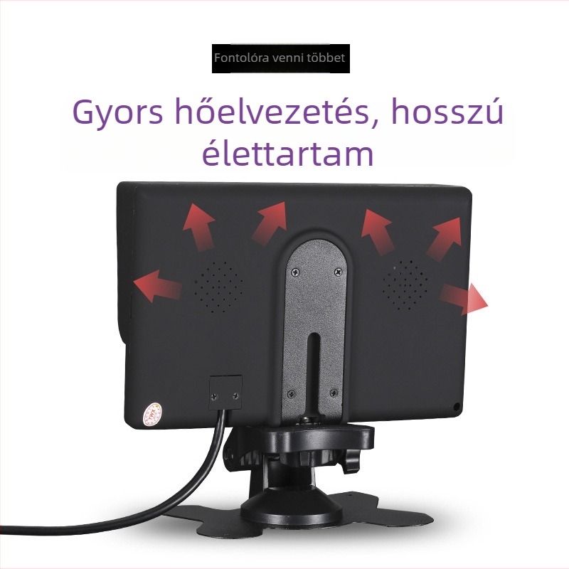 Autó LCD kijelző, 7 hüvelykes, 1024x600 felbontás, CVBS/720P/1080P bemenetek, modell 728AHD