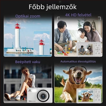 S90pro optikai zoomos kamera Wi‑Fi-vel, 4K videó, hordozható digitális fényképezőgép