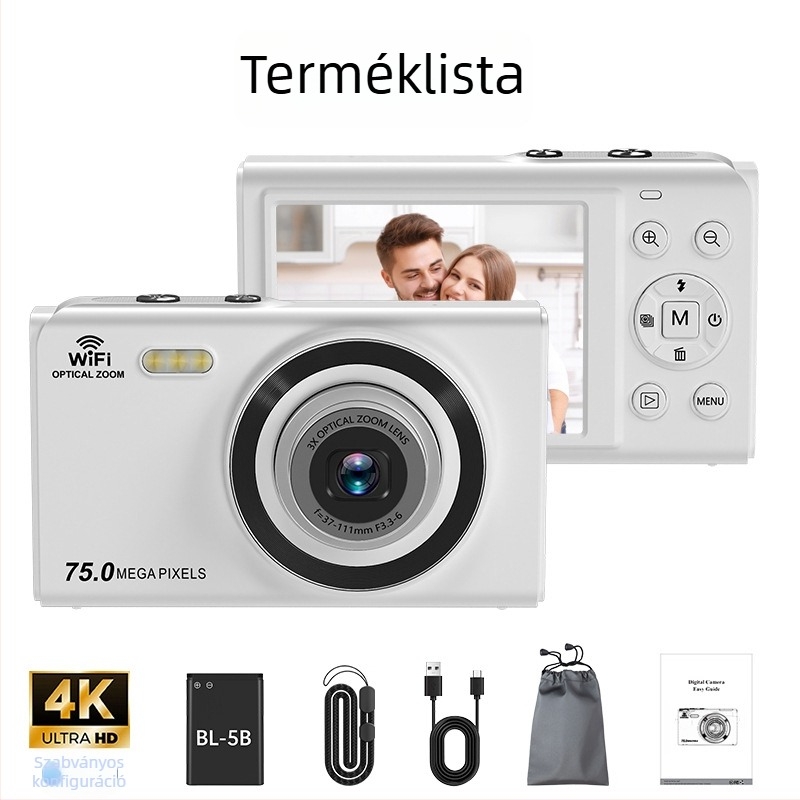 S90pro optikai zoomos kamera Wi‑Fi-vel, 4K videó, hordozható digitális fényképezőgép