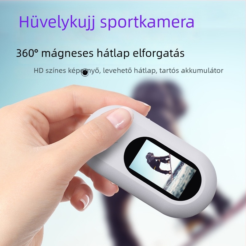 Kompakt viselhető HD kamera háziállatok és gyerekek számára, mellkas- vagy nyakszíjon viselve, kültéri felvételhez, 1080p, 2MP, 3.6mm objektív, 107 g