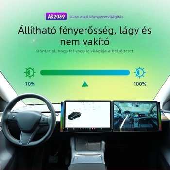 Okos autó környezeti világítási sáv RGB-vel, hangvezérléssel és ritmikus világítással - AS2039, 225×20×17 mm, 195 g, 5–12 V, Type-C