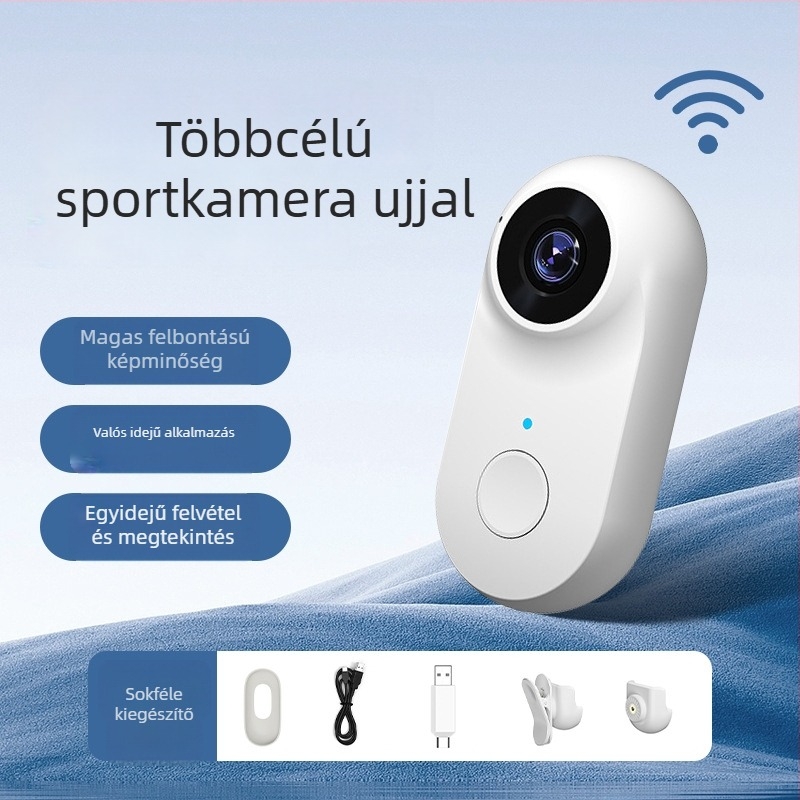 WiFi mini ujjkamera, 2MP, ABS ház, modell A100+, mozgásrögzítő motorkerékpárokhoz és háziállatokhoz